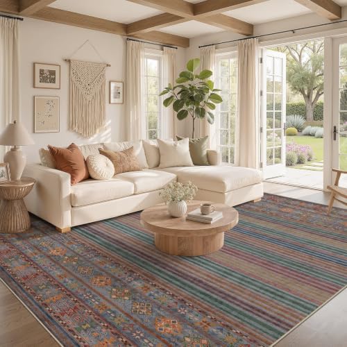 Nakagishi Boho 5x7 Area Rug Living Room Rugs Machine Washable Multi Color