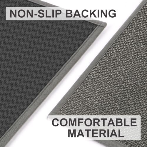 LEKEEPGO Large Door Mat 36"x59", Non Slip Washable Indoor Door Mat, Grey
