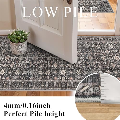 Washable Hallway Runner Rug 2x10: Non Slip Runner Rugs with Rubber Backing