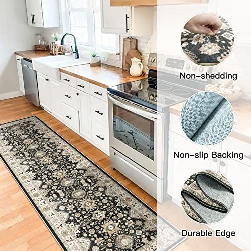 Washable Hallway Runner Rug 2x10: Non Slip Runner Rugs with Rubber Backing