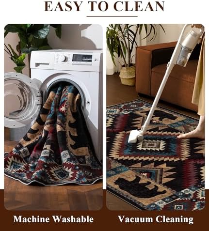 YIHOUSE Washable Western Cabin Runner Rug 2'8''x8 Hallway