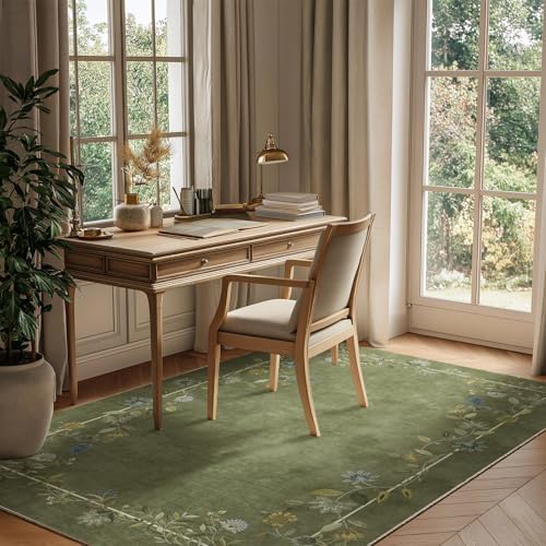Washable Bedroom Area Rugs 4x6: Small Living Room Rug Non Slip Throw Carpet
