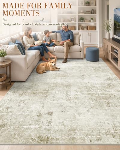 OLANLY 8x10 Washable Area Rug, Soft Non Slip Carpet for Bedroom Living Room