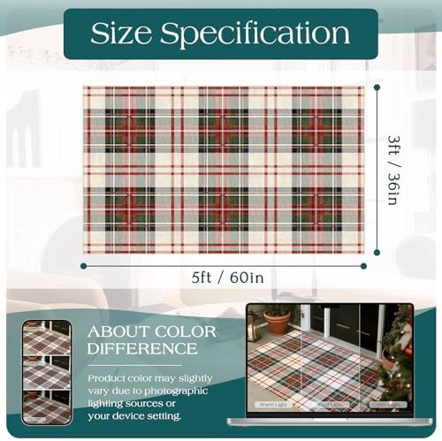 Christmas 3x5 Entry Rug Washable Indoor Outdoor Mats for Front Door