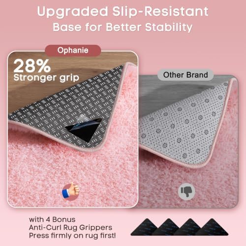 Ophanie Small Rug Washable Non Slip Throw Bedside Area Rugs, Fluffy Soft Pink Mini Bedroom Carpet, Affordable Door Entryway Indoor Inside Front Entrance Dog 2x3 Mat, Home Decor Aesthetic, Nursery