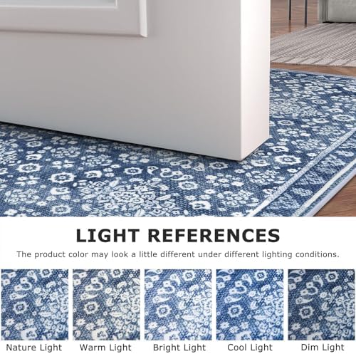 Washable Vintage 2x6 Runner Rug Non Slip Runners for Hallway