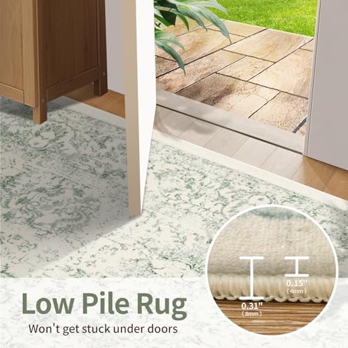 Rugxara 6x9 Washable Area Rug for Living Room,Light Green