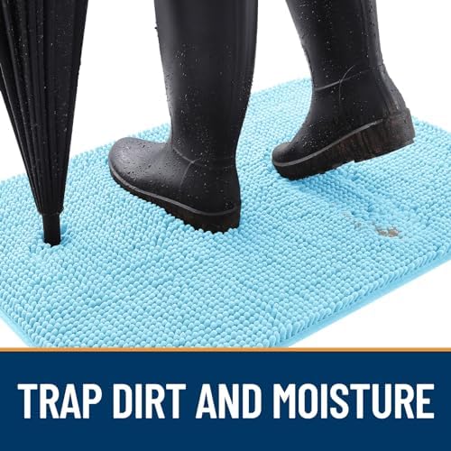 OLANLY Dog Door Mat for Muddy Paws 59x20, Super Absorbent Chenille Mud Mat