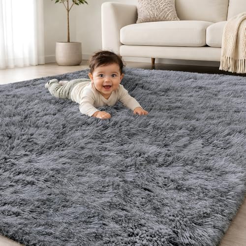Smiry Area Rugs for Living Room Bedroom 8x10 ft, Fluffy Washable Carpet