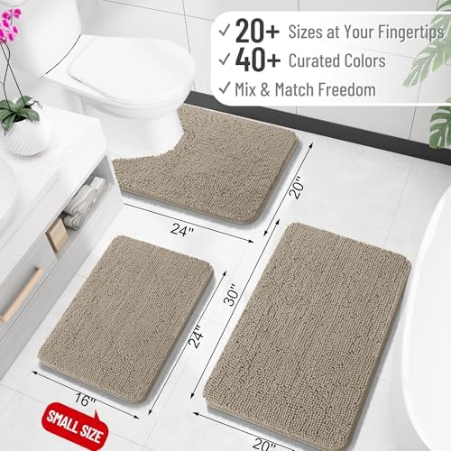OLANLY Large Bathroom Rugs 70x46, Extra Soft Absorbent Chenille Bath Rugs