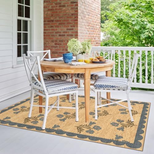 4x6 Covered Outdoor Patio Rug - Washable Front Door Mat Entry Rug