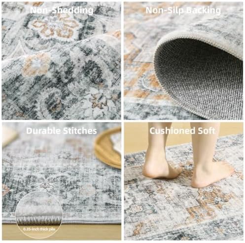 Washable Kitchen Rug Non Slip: 2'x 10' Long Floor Carpet Hallway Runner Rug