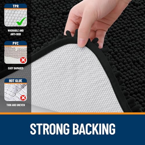 OLANLY Bathroom Rugs 35x24, Extra Soft Absorbent Chenille Bath Rugs