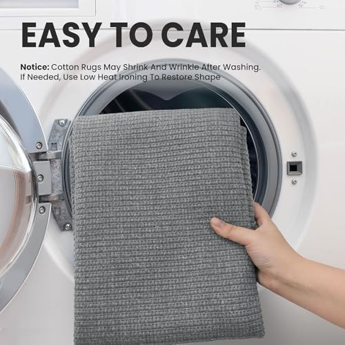 EARTHALL Washable Runner Rug, Non Slip Hallway Runner, 2x8 Ft, Dark Gray