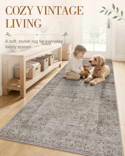 OLANLY 5x7 Washable Area Rug, Soft Non Slip Carpet for Bedroom Living Room