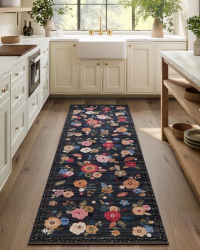 Washable Kitchen Rug Runner for Hallway: 2'6"x8' Carpet Runner Rug Non Slip