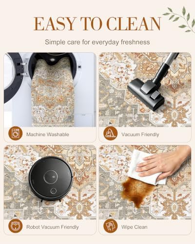 OLANLY 2x7 Washable Runner Rug, Soft Non Slip Carpet for Hallway Kitchen