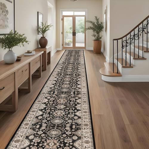 Long Hallway Runner Rug 3x22: Non Slip Runner Rugs with Rubber Backing Soft