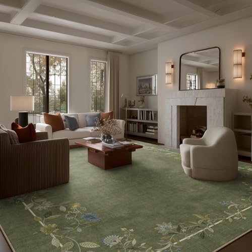 10x14 Area Rugs for Living Room: Washable Bedroom Rug Non Slip Soft Carpet
