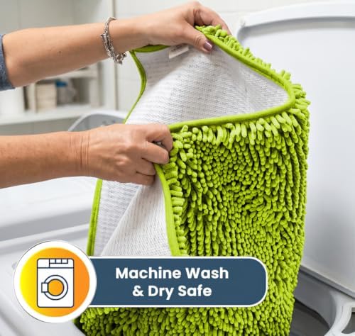 Muddy Mat® | Super Water Absorbent Door Mat Indoor, Microfiber Quick Dry Chenille Entryway Rug,Slip Resistant Front Door Mat,Indoor Mats for Entryway,Machine Washable Pet Rug, Spring Green 48" x 72"