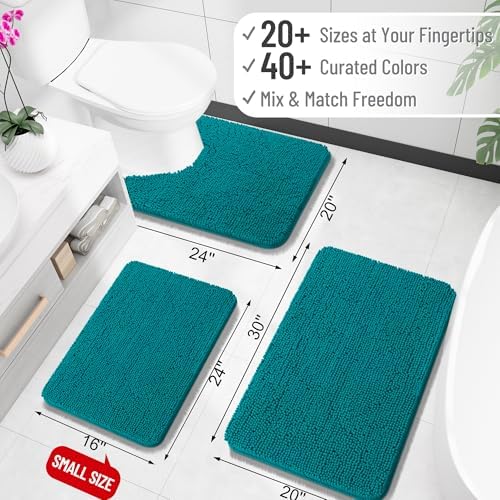 OLANLY Bathroom Runner Rugs 47x17, Extra Soft Absorbent Chenille Bath Rugs