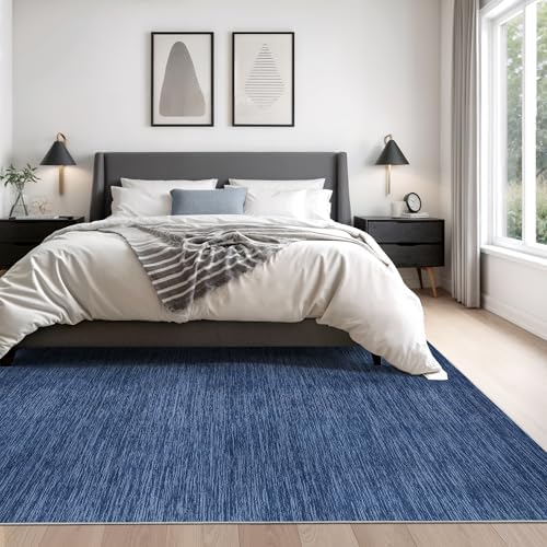 Valenrug 7x9 Area Rug Non Slip, Washable Area Rugs for Living Room, Navy