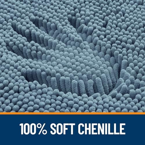 OLANLY Bathroom Runner Rugs 47x24, Extra Soft Absorbent Chenille Bath Rugs