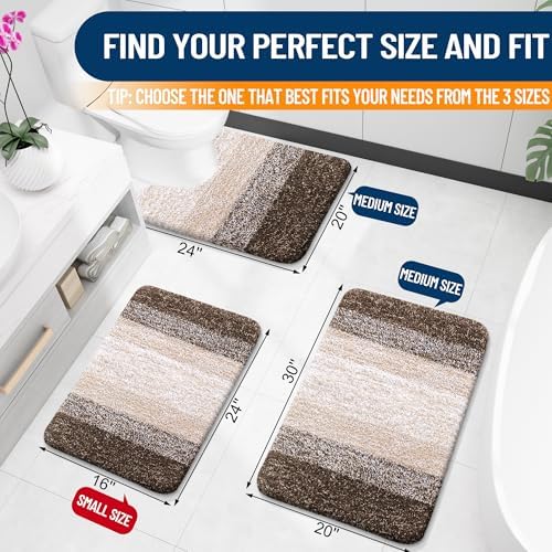OLANLY Bathroom Runner Rug 47x17, Extra Soft Absorbent Microfiber Bath Rugs