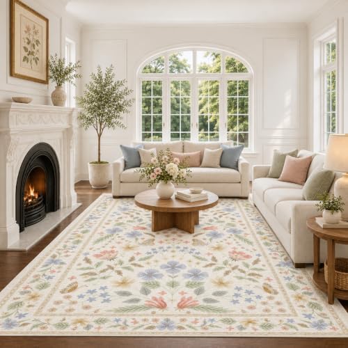 8x10 Washable Area Rug Vintage Soft Non Slip Living Room Bedroom