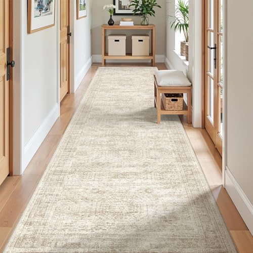 2'6 x 10' Runner Rug Non Slip,Washable Kitchen Rugs,Beige