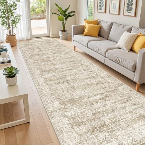 2'6 x 10' Runner Rug Non Slip,Washable Kitchen Rugs,Brown