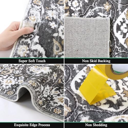 HEBE Hallway Runner Rug 2'8''x8', Washable Non Slip Kitchen Rug Runner