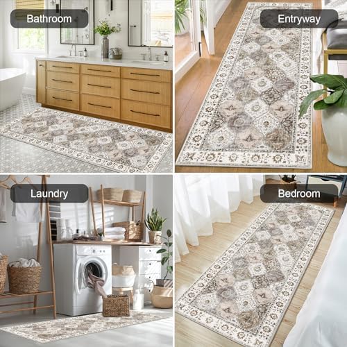HEBE Hallway Runner Rug 2'x6', Washable Non Slip Kitchen Rug Runner