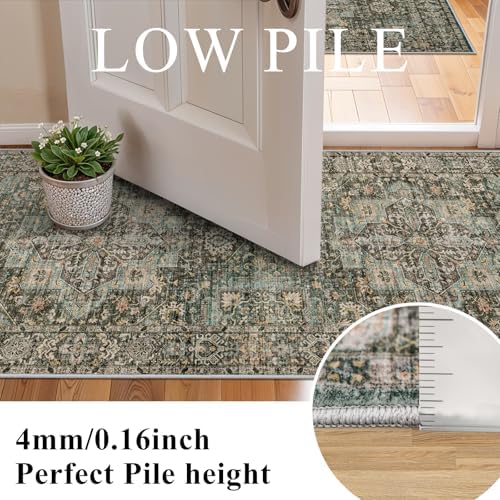 Washable Hallway Runner Rug 3x8: Non Slip Runner Rugs with Rubber Backing