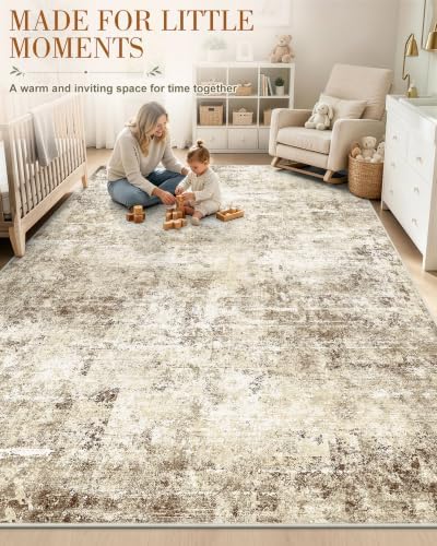 OLANLY 5x7 Washable Area Rug, Soft Non Slip Carpet for Bedroom Living Room