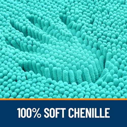 OLANLY Toilet Rugs U-Shaped 20x20, Soft Absorbent Chenille Contour Rugs