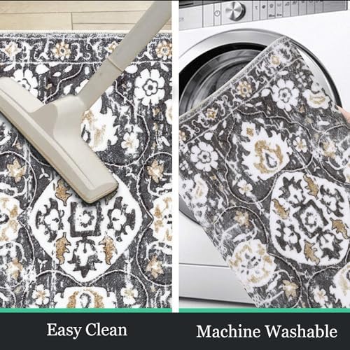 HEBE Hallway Runner Rug 2'8''x8', Washable Non Slip Kitchen Rug Runner