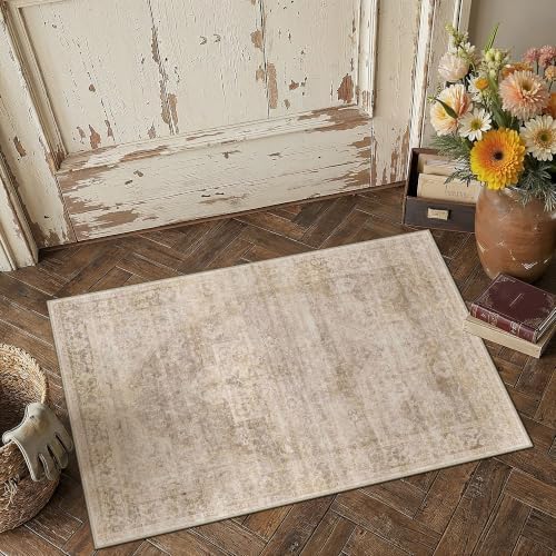 2x3 Beige Vintage Area Rug