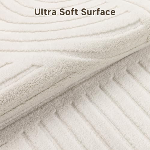 Pauwer 8x10 Area Rugs for Living Room, Modern Non Slip Washable Rug, Cream