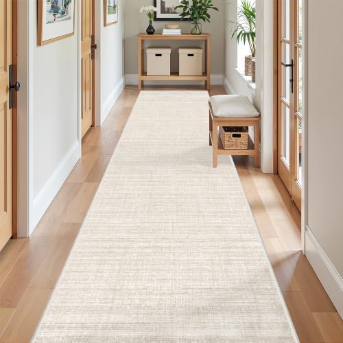 2x10 Runner Rug Non Slip,Washable Hallway Runner Rug,Beige