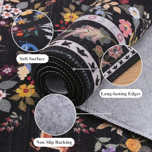 HEBE Hallway Runner Rug 2'x6', Washable Non Slip Kitchen Rug Runner