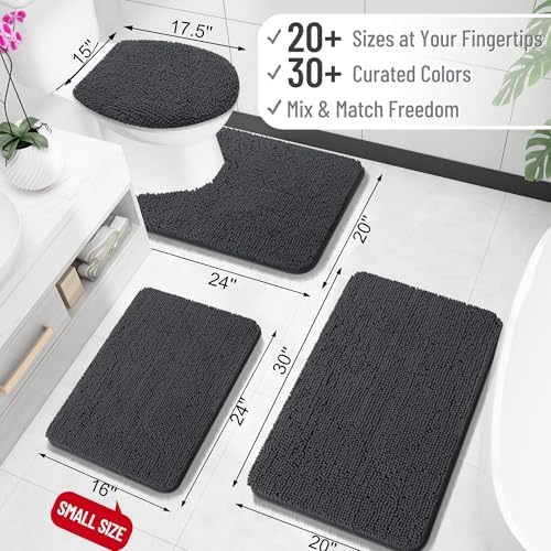 OLANLY Bathroom Rugs 34x21, Extra Soft Absorbent Chenille Bath Rugs