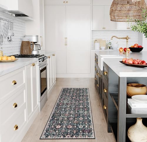Lahome Moroccan Kitchen Runner, 2x5 Rug Runners for Hallways Non Slip