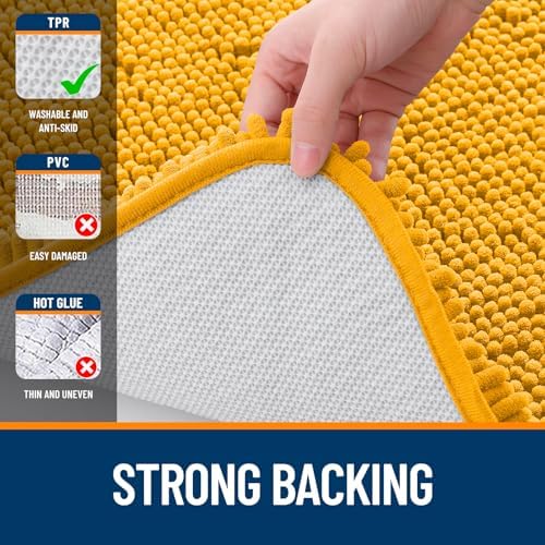 OLANLY Bathroom Runner Rugs 47x17, Extra Soft Absorbent Chenille Bath Rugs