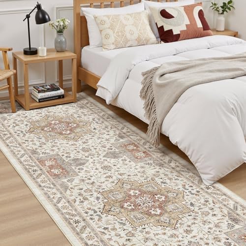 cotiled 3x10 Hallway Runner Rug for Entryway, Non-Slip Vintage, Golden Taupe