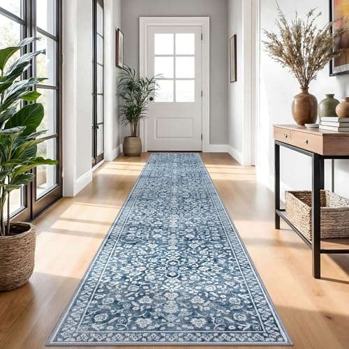 Vintage Washable Runners for Hallway 2.6x18 Runner Rug Non Slip