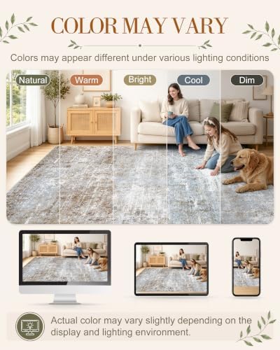 OLANLY 4x6 Washable Area Rug, Soft Non Slip Carpet for Bedroom Living Room
