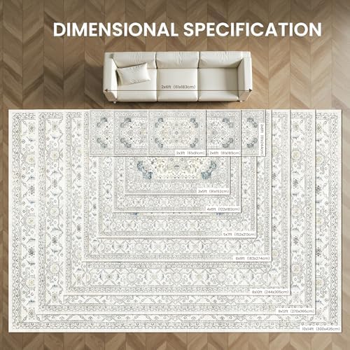 2'x8' Washable Runner Rug for Hallway Kitchen Entryway Rug Bedroom Carpet