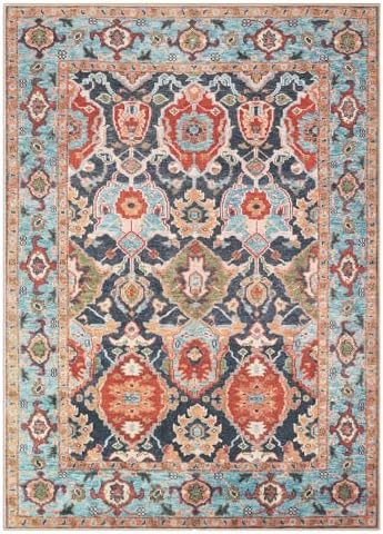 Keen Home Design Vintage Washable Area Rug, Non-Slip Low Pile, 5x7