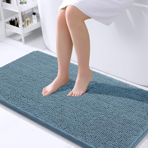 OLANLY Bathroom Runner Rugs 44x24, Extra Soft Absorbent Chenille Bath Rugs